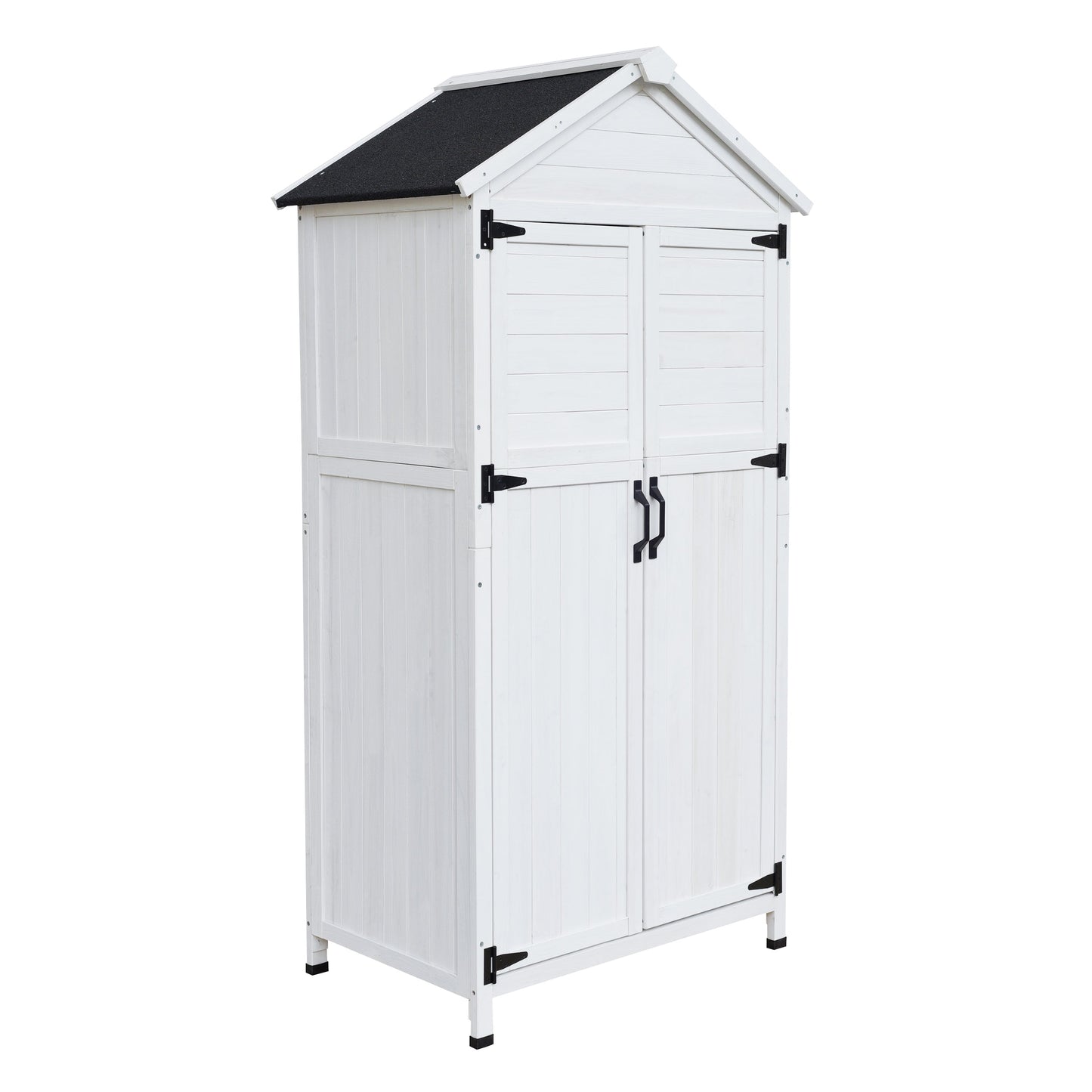 67' White Fir Wood Storage Shed with Double Doors