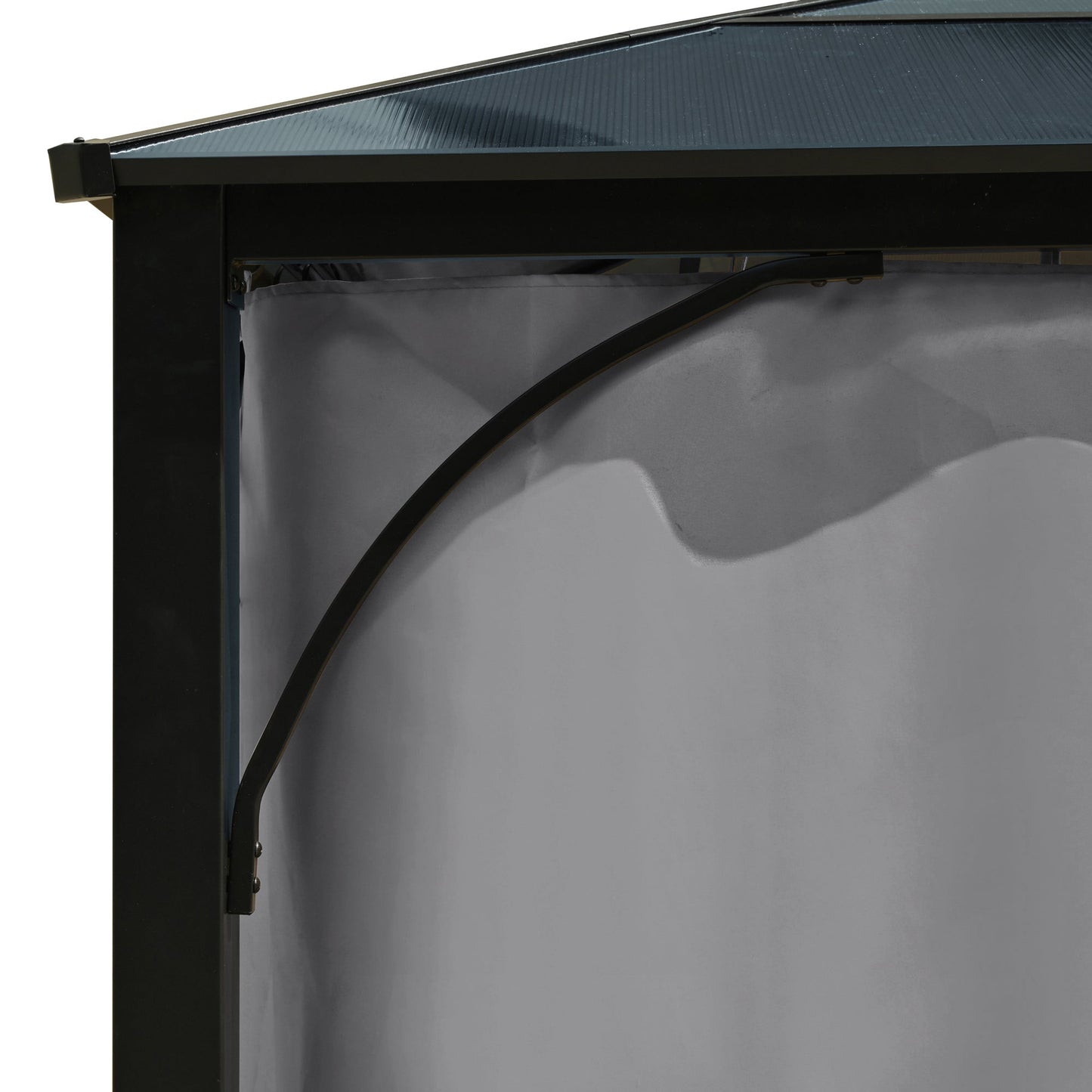 TREXM 10'x12' Hardtop Outdoor Gazebo, Heavy Duty Double Roof Patio Gazebo with Aluminum Frame, Double-Layer Side Walls Mosquito Netting & Privacy Curtains for Patio, Garden, Backyard (Grey)