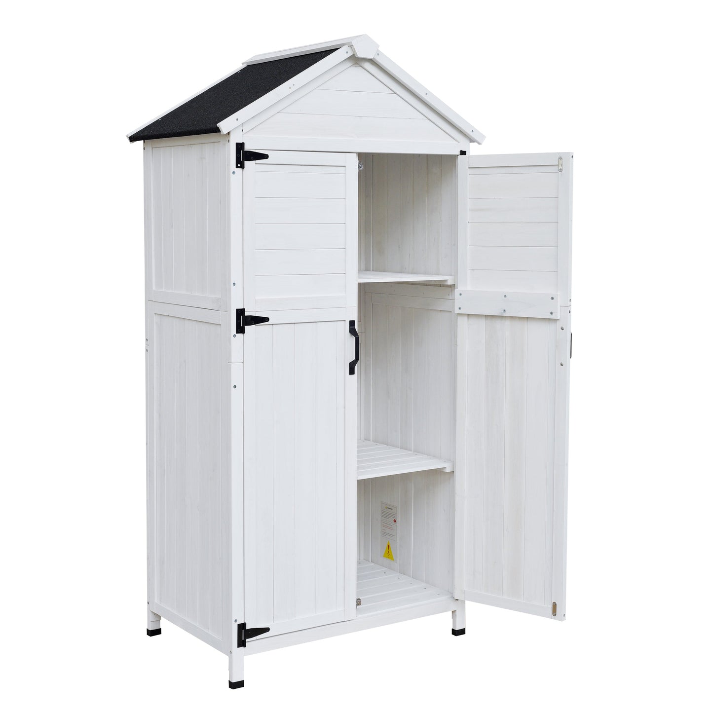 67' White Fir Wood Storage Shed with Double Doors