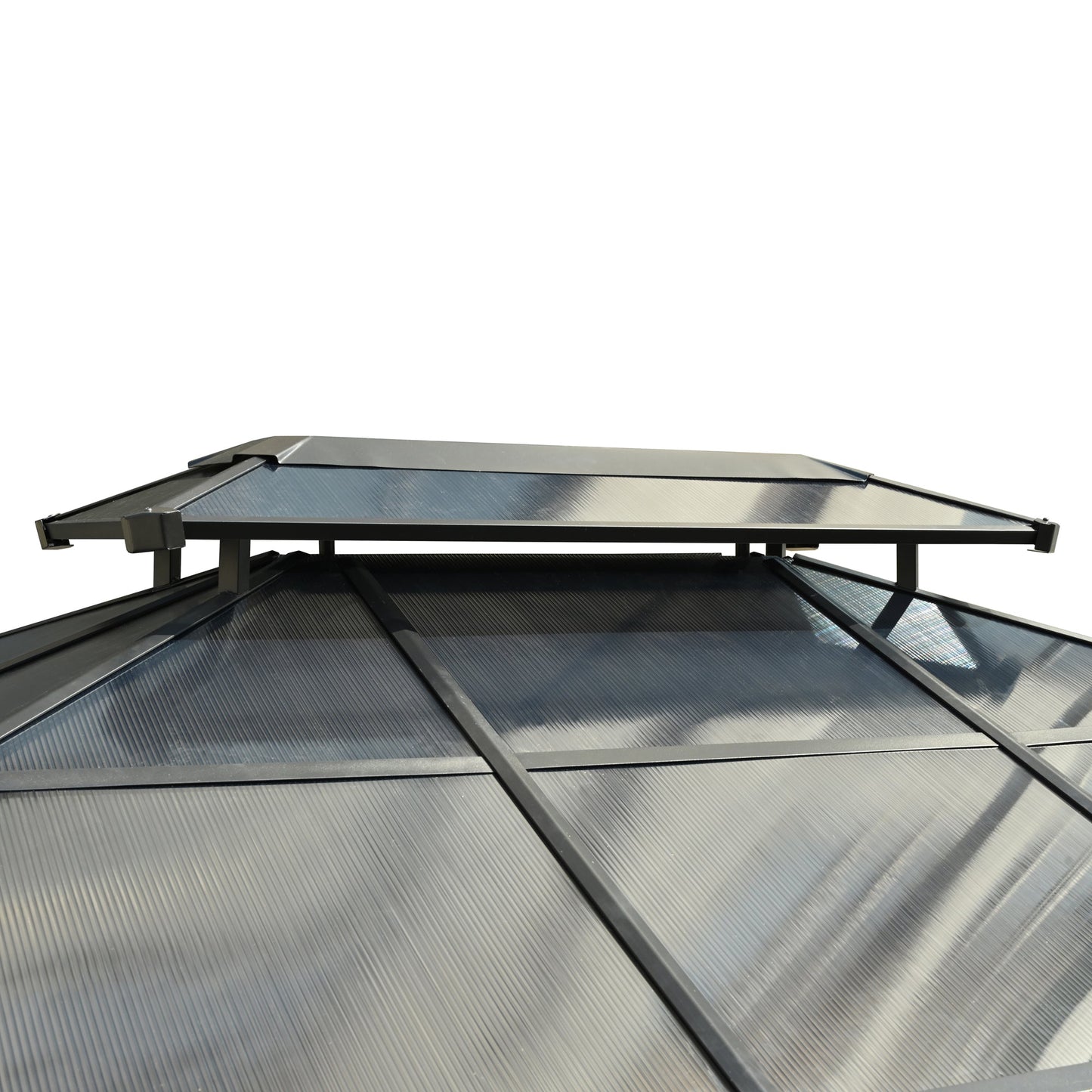 TREXM 10'x12' Hardtop Outdoor Gazebo, Heavy Duty Double Roof Patio Gazebo with Aluminum Frame, Double-Layer Side Walls Mosquito Netting & Privacy Curtains for Patio, Garden, Backyard (Grey)