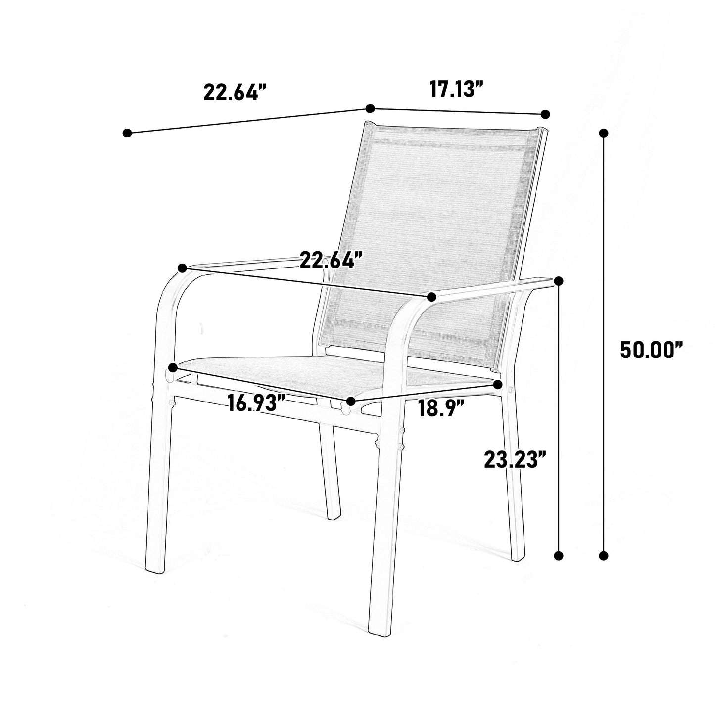 7 Pieces Patio Dining Set,  Outdoor Furniture Table and 6 Textilene Chairs, Outdoor Furniture with Rectangular Table